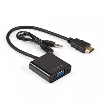 Кабель-переходник (адаптер) HDMI(19M)-VGA(15F), 30 см, черный Exegate (EX297588RUS)