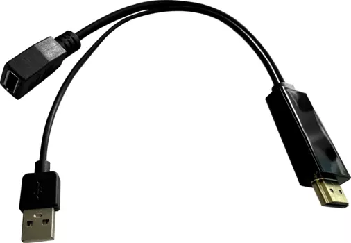 Кабель-переходник (адаптер) HDMI(m)-DisplayPort (f) v1.4, черный Buro (BU-HDMI(M)-DP(F))