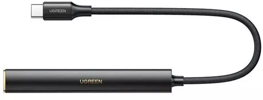 Кабель-переходник (адаптер) Jack 3.5mm(F)-USB Type-C(m), черный UGREEN CM545 (90217_)