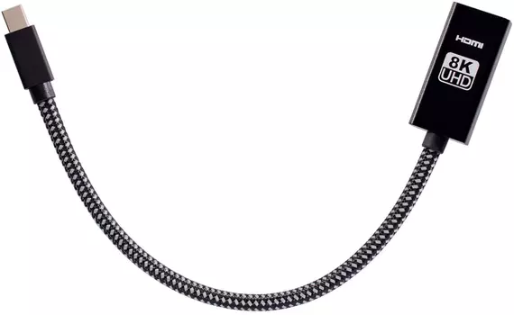 Кабель-переходник (адаптер) Mini DisplayPort(20M)-HDMI(19F) v1.4/v2.1 4K/8K, 20 см, черный Telecom (TA585)