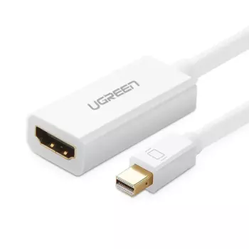 Кабель-переходник (адаптер) Mini DisplayPort(M)-HDMI(19F), экранированный, 18 см, белый UGREEN MD112 (10460)
