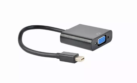Кабель-переходник (адаптер) Mini DisplayPort(M)-VGA(15F), 10 см, черный Cablexpert (A-mDPM-VGAF-02)