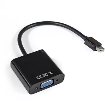 Кабель-переходник (адаптер) Mini DisplayPort(M)-VGA(15F), экранированный, 15 см, черный Exegate (EX284923RUS)