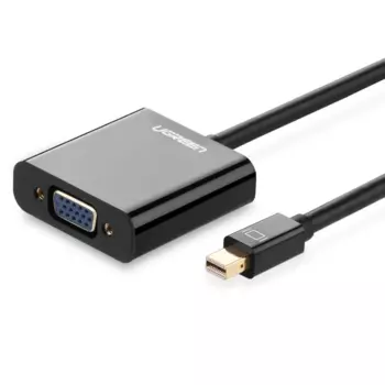 Кабель-переходник (адаптер) Mini DisplayPort(M)-VGA(15F), экранированный, 15 см, черный UGREEN MD113 (10459)