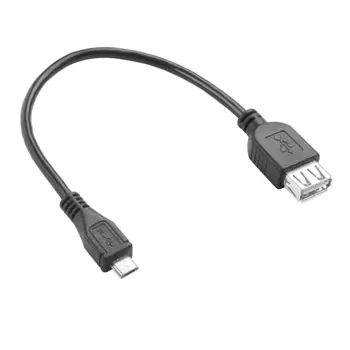 Кабель-переходник (адаптер) USB 2.0(Af)-Micro USB 2.0(Bm), OTG 15 см, черный 4PH (4PH-R90033)