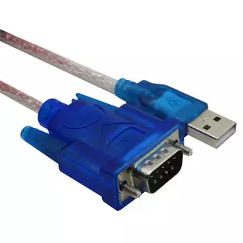 Кабель-переходник (адаптер) USB(Am)-COM(9m), экранированный, 1.2 м, прозрачный/синий, Exegate EX-UAS-1.2 (EX284951RUS)