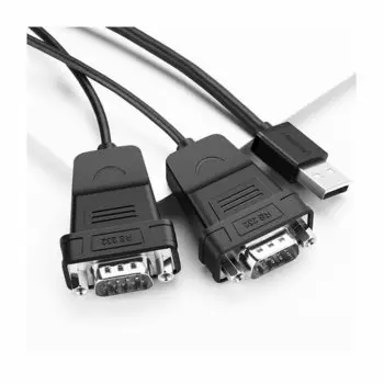 Кабель-переходник (адаптер) USB 2.0(Am)-2xDB9 RS-232(m), 1.5 м, черный, UGREEN US229 (30769_)