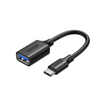 Кабель USB Type-C(m)-USB(Af), OTG, 15 см, черный, UGREEN US154 (30701)