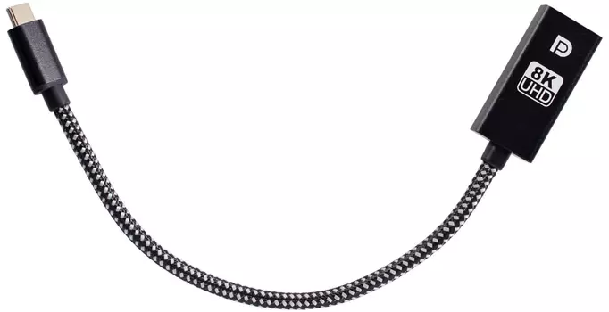 Кабель-переходник (адаптер) USB 3.1 Type-C(M)-DisplayPort(20F) v1.4 4K/8K, 20 см, черный Telecom (TCC026)