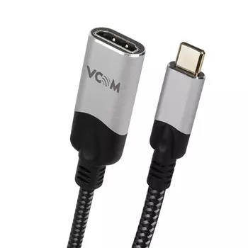 Кабель-переходник (адаптер) USB 3.1 Type-C(M)-HDMI(19F) 4K/8K, экранированный, 15 см, черный VCOM CU423MV-8K (CU423MV-8K)