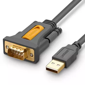 Кабель-переходник (адаптер) USB(Am)-COM(9m), экранированный, 1 м, черный, UGREEN CR104 (20210)