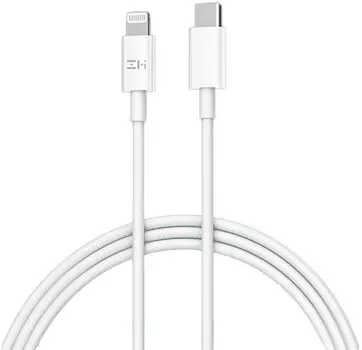 Кабель-переходник (адаптер) USB Type-C-Lightning 8-pin, MFi, быстрая зарядка, 3А, 1.5 м, белый, ZMI AL856 (AL856)