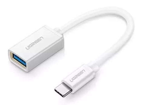 Кабель-переходник (адаптер) USB Type-C-USB, OTG, 15см, белый UGREEN US154 (30702)
