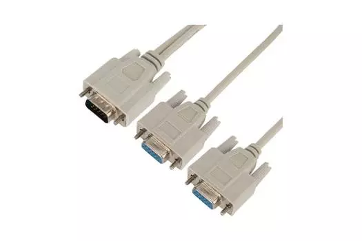 Кабель-переходник (адаптер) VGA(15M)-2xVGA(15F), серый REXANT (17-6834)
