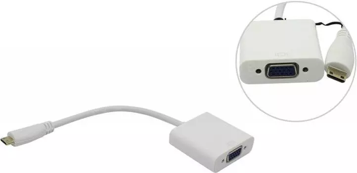 Кабель-переходник miniHDMI(M)-VGA(F), VCOM, 0.15m (CG592)