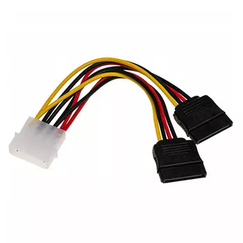 Кабель-переходник питания (адаптер) Molex(F)-2xSATA 15-pin(F) BaseTech, прямой (BT-MOLEX-2SATA)