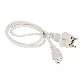Кабель питания C13-Schuko (Euro)(M), 10А, 2 м, белый, Lanmaster (LAN-PP13/SH-2.0-WH)