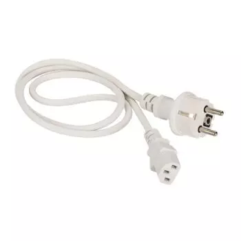 Кабель питания C13-Schuko (Euro)(M), 10А, 50 см, белый, Lanmaster (LAN-PP13/SH-0.5-WH)