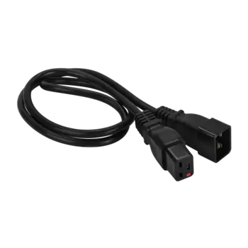 Кабель питания C19-C20, 16А, 3 м, черный, Lanmaster (LAN-PP19L/20-3.0-BK)