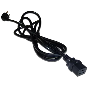 Кабель питания C19-Schuko (Euro)(M), 16A, угловая вилка/прямой штекер, 5м, черный, Lanmaster (LAN-PP19/SHA-5.0-BK)