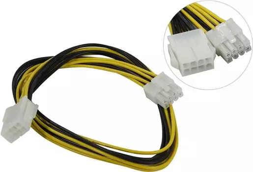Кабель-удлинитель питания CPU 8-pin(M)-CPU 8-pin(F) Espada, 50 см (E8pinEXTCabMb50)