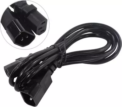 Кабель питания IEC-320-C13-IEC-320-C14, 6А, 220В, 1.8 м, черный Exegate Special EC-1,8S (ES280987RUS)