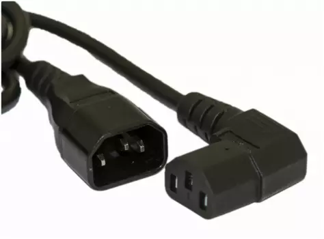 Кабель питания IEC-320-C13-IEC-320-C14 прямая вилка/угловой штекер, 10A, 1.8 м, черный Hyperline (PWC-IEC13A-IEC14-1.8-BK)