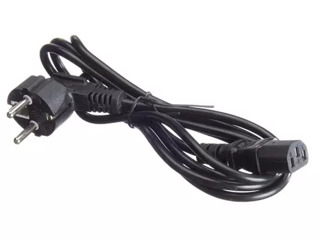 Кабель питания IEC-320-C13-Schuko (Euro)(M) угловая вилка/прямой штекер, 16A, 220В, 1.8м, черный Netko (56915)