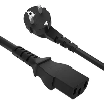 Кабель питания IEC-320-C13-Schuko (Euro)(M) угловая вилка/прямой штекер, 16А, 2 м, черный Greenconnect PROF GCR-54377 (GCR-54377)