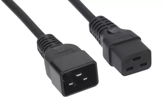 Кабель питания IEC-320-C19-IEC-320-C20, 16A, 3 м, черный Cabeus (PC-IEC19-IEC20-3M)