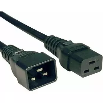 Кабель питания IEC-320-C19-IEC-320-C20, 16А, 1 м, черный Hyperline (PWC-IEC19-IEC20-1.0-BK)