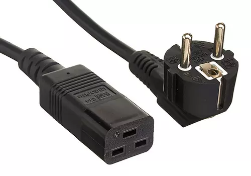 Кабель питания IEC-320-C19-Schuko (Euro)(M) угловая вилка/прямой штекер, 16A, 1.8м, черный Exegate (EP280669RUS)