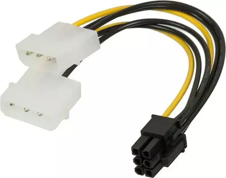 Кабель питания PCI-E 6-pin(M)-2xMolex(F), для видеокарт Ningbo (RTL-C32)