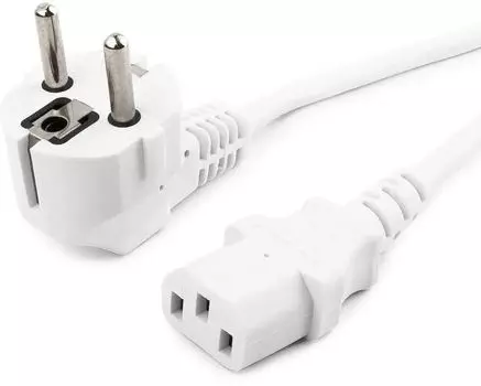 Кабель питания Schuko (Euro)(M)-IEC-320-C13 угловая вилка/прямой штекер, 1.8 м, белый Premier (5-280w(0.75) 1.8)