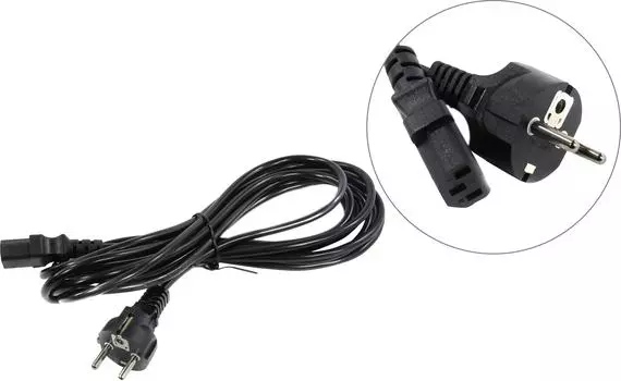 Кабель питания Schuko (Euro)(M)-IEC-320-C13, 6А, 5 м, черный Exegate Special PC-5S (ES280997RUS)