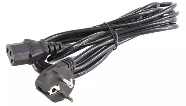 Кабель питания Schuko (Euro)(M)-IEC-320-C13 угловая вилка/прямой штекер, 3м, черный
