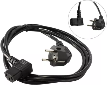 Кабель питания Schuko (Euro)(M)-IEC-320-C13 угловая вилка/угловой штекер, 5A, 1.8м, черный Telecom (TE021DA-CU0.5-1.8M)