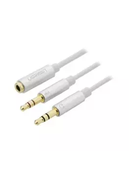 Кабель-разветвитель Jack 3.5mm(F)-2xJack 3.5mm(M), 20 см, белый UGREEN AV134 (20897)