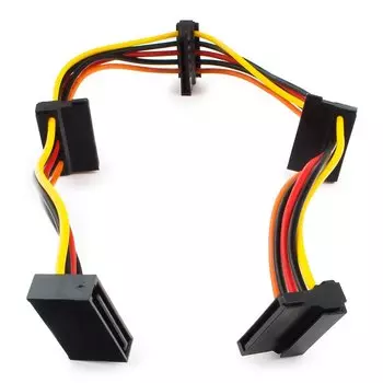 Кабель-разветвитель питания SATA (15 pin) (F)-4xSATA 15pin(M) Cablexpert, 40 см, прямой (CC-SATAMF-03)