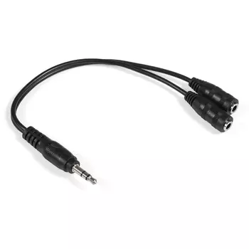Кабель-разветвитетель Jack 3.5mm(M)-2xJack 3.5mm(F), 30см, черный Exegate EX-CCA-415-0.3 (EX284946RUS)