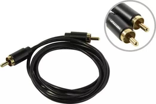 Кабель RCA(M)-RCA(M), 2м, черный Vention (VAB-R09-B200)