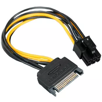 Кабель SATA(15-pin)/ATX(6-pin), 0.15m, Greenconnect (GC-ST218)