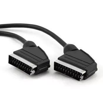 Кабель SCART(M)-SCART(M) угловой, 1.8 м, черный Gembird (CCV-518)