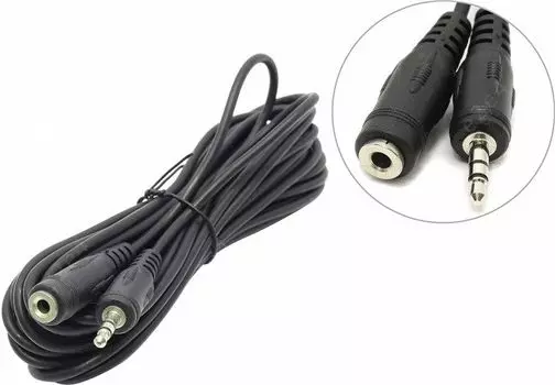 Кабель соединительный Hama 2xJack 3.5(f)-Jack 3.5, 5м, черный (H-43302)