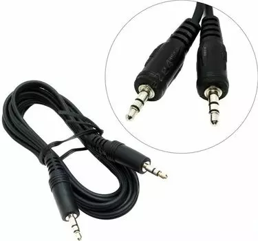 Кабель соединительный Jack 3.5mm(M)-Jack 3.5mm(M), 1.5м, черный