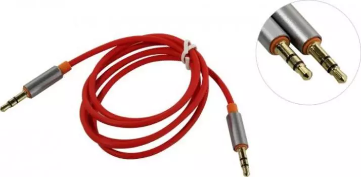Кабель соединительный Jack 3.5mm(M)-Jack 3.5mm(M), 1 м, красный Jet.A (JA-AC01 Red)