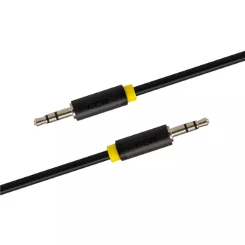 Кабель соединительный Jack 3.5mm(M)-Jack 3.5mm(M), 25 см, черный/желтый Greenconnect (GCR-AVC1114-0.25m)