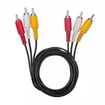 Кабель 3xRCA(M)-3xRCA(M), 1.5 м, черный Ritmix