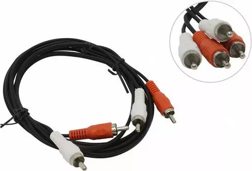 Кабель соединительный Telecom 2xRCA(M)-2xRCA(M), черный (TAV7158-2M)