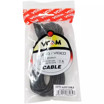 Кабель соединительный VCOM Jack 3.5-Jack 3.5(f), 5м, черный (VAV7179-5M)